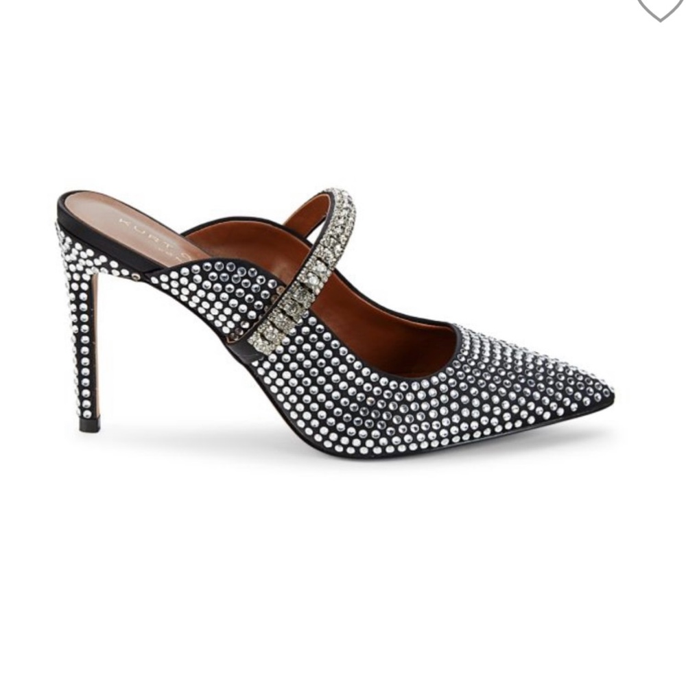 Elegant Black and Silver Studded Women's Heels
